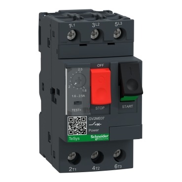DISJUNTOR MOTOR TERMOMAGNÉTICO TESYS DECA 1.6-2.5A BOTÃO DE IMPULSÃO GV2ME07C SCHNEIDER°°