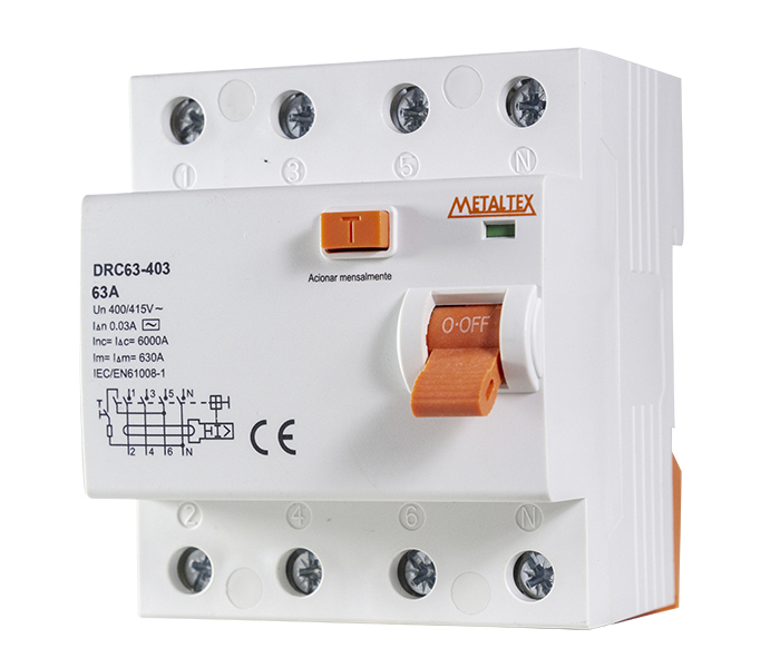 DRC63-403 INTERRUPTOR DIFERENCIAL TETRAPOLAR - 30MA 63A METALTEX°°