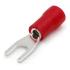 TERMINAL  FORQUILHA PRE-ISOLADO VERMELHO 0,5-1,5 MM M4 - 100 PC - SV1,25-4 RED °°