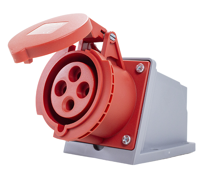 TL3S32443 TOMADA DE SOBREPOR 32A 3P+E-6H VERMELHO IP44 METALTEX°°
