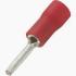 TERMINAL PINO PRE-ISOLADO VERMELHO 0,5-1,5 MM C10 - 100 PC PTV1,25-10 RED ELETROKIT °°