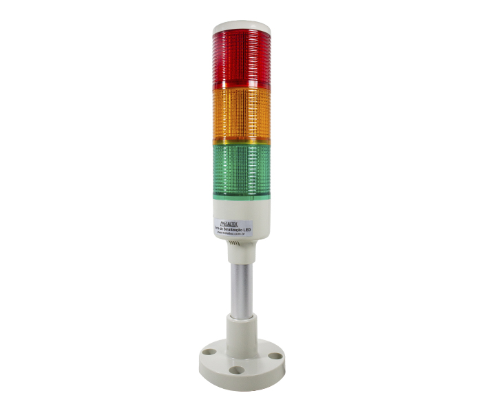T45S-73ROG SINALIZADOR TORRE LED 45MM LUZ CONTÍNUA - 24VCA/VCC - VERMELHO / LARANJA / VERDE METALTEXºº