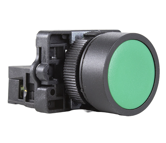 P20AFR-G-1A PULSADOR FACEADO22MM PLASTICO -VERDE - 1NA METALTEX °°