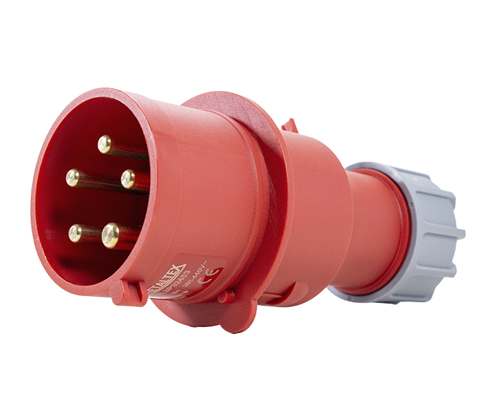 TL3P32453 PLUGUE MACHO 32A 3P+N+E-6H - VERMELHO - IP44 METALTEX°°