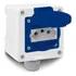 TOMADA COM CAIXA BX DE 2P+T 20A PARA TRIHO DIN AZUL SIBRATEC°°