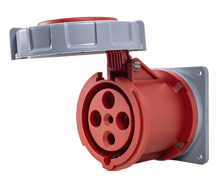 TL3R63643 TOMADA PARA PAINEL 63A 3P+E-6H - VERMELHO - IP67 METALTEX°°